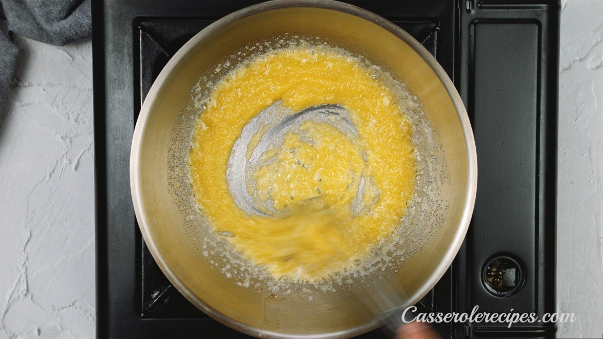 flour and butter mixture in pot