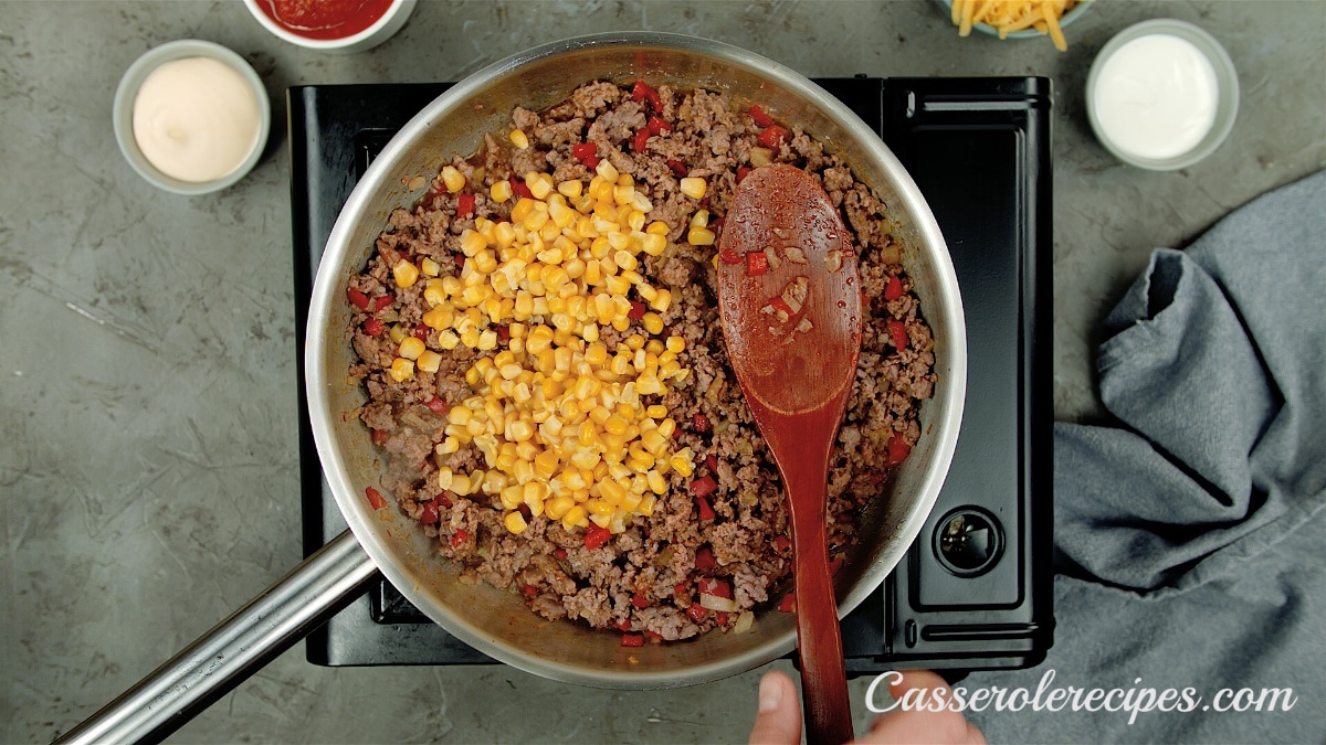 corn added to ground beef
