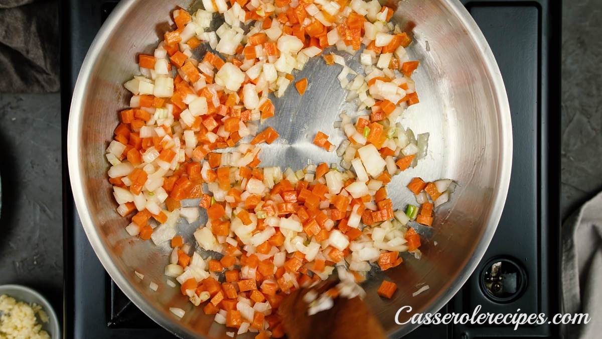 cooking onions and carrots