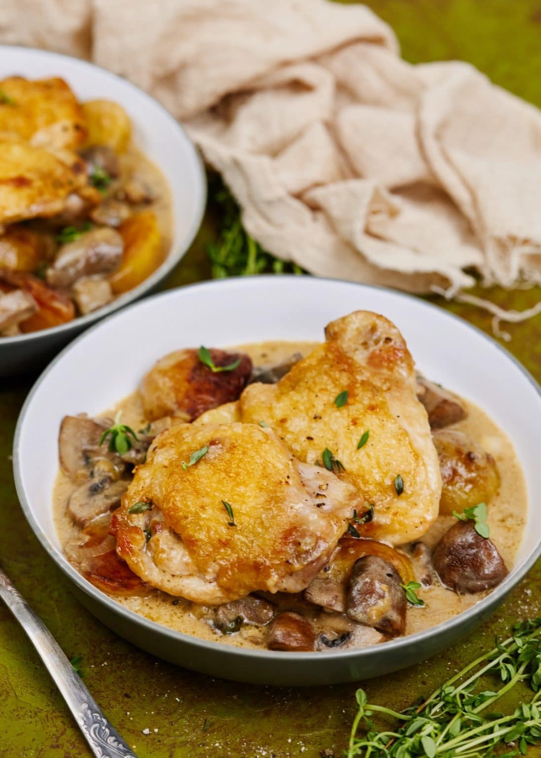 Chicken Thighs Mushroom and Potato Casserole - Casserole Recipes
