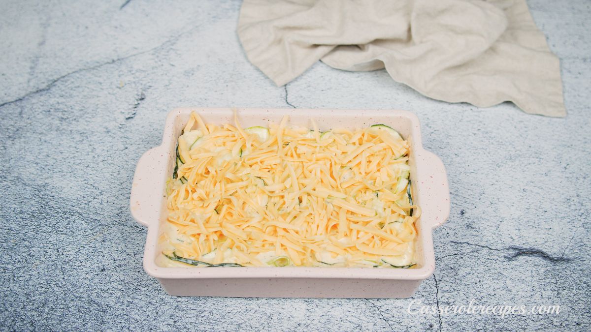 cheese on top of unbaked casserle
