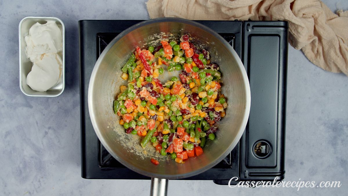 mixed vegetables in skillet