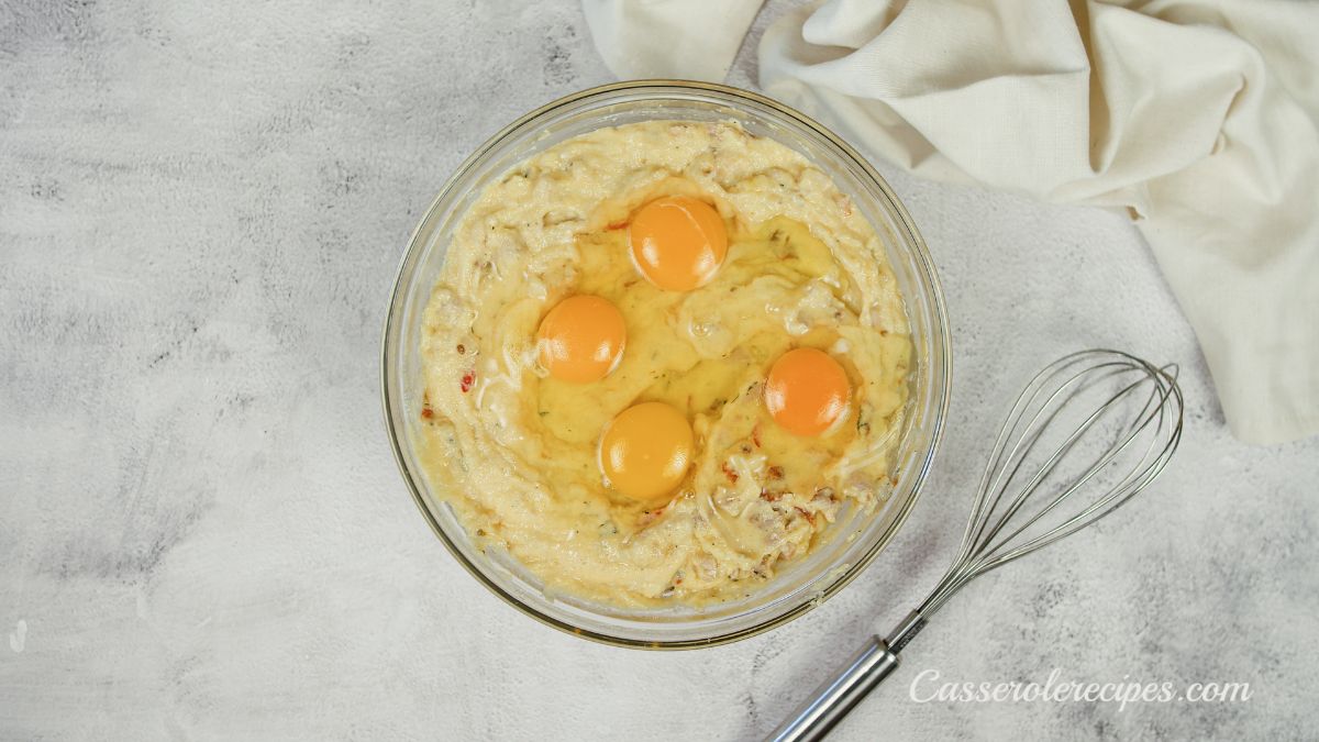 eggs in bowl of polenta