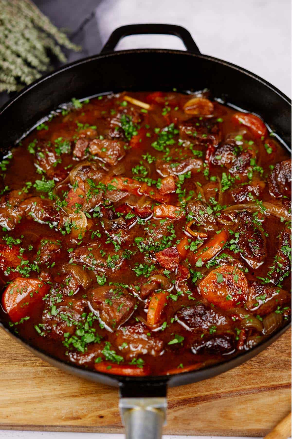 the best beef casserole recipe in a cast iron skillet