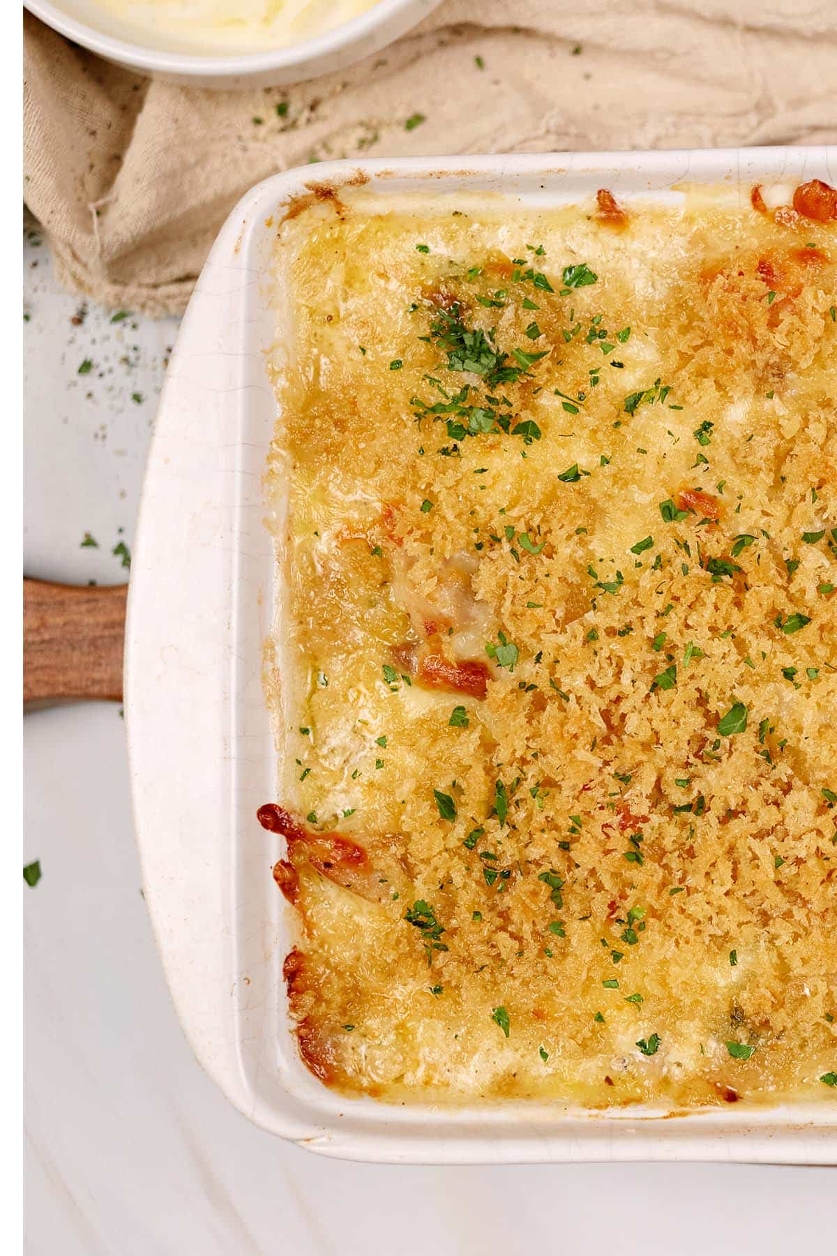 chicken divan in a baking dish on the table