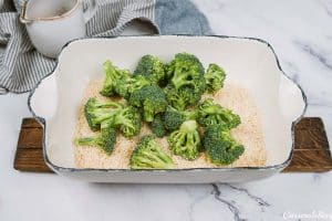 layering ingredients to make miso chicken bake