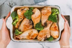 final step prior to baking miso chicken bake