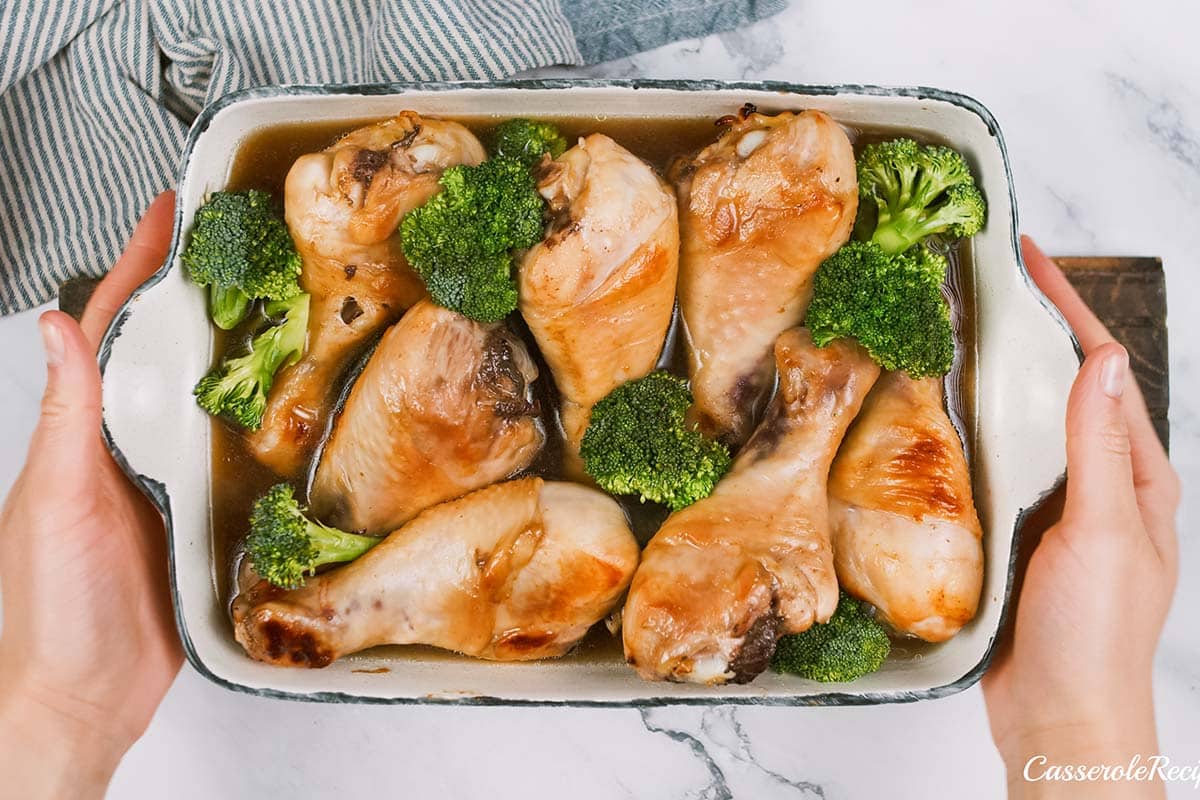 final step prior to baking miso chicken bake