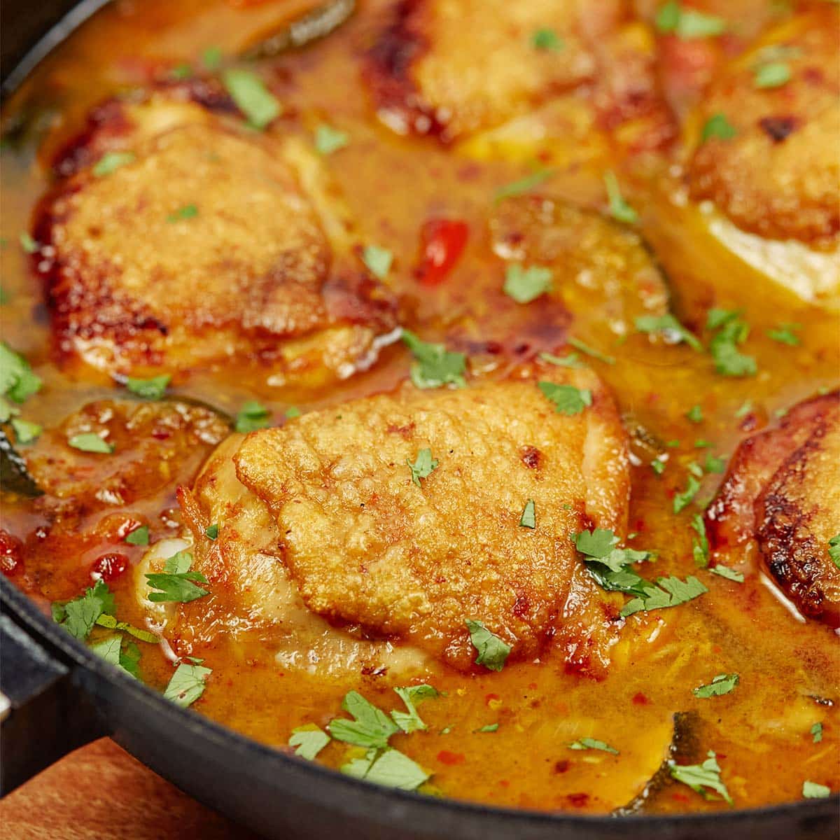 closeup of moroccan chicken casserole