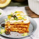 single serving of taco pie recipe on a plate ready to enjoy