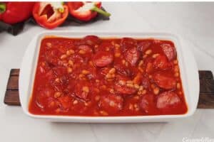 final step of how to make kielbasa bake before putting it in the oven to bake